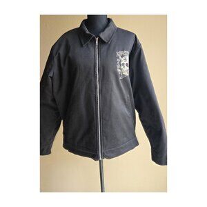 🖤 Lucky 13 Embroidered Skull Zip-Up Jacket | Punk Rock Workwear Vibe